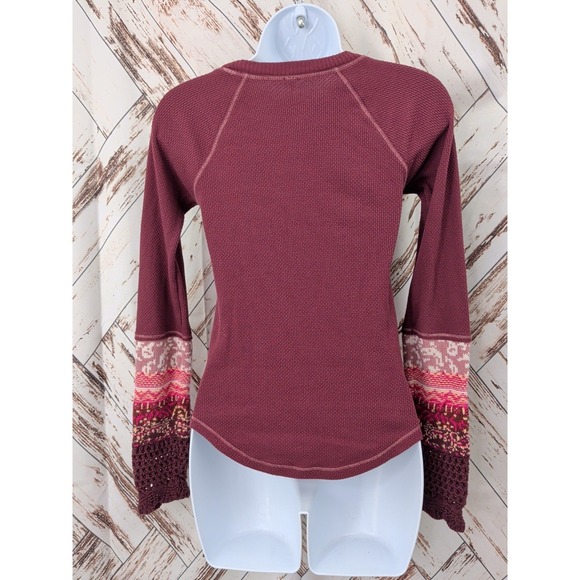 Free People In The Mix Cuff Thermal Top (Rio Vino) - Picture 4 of 5